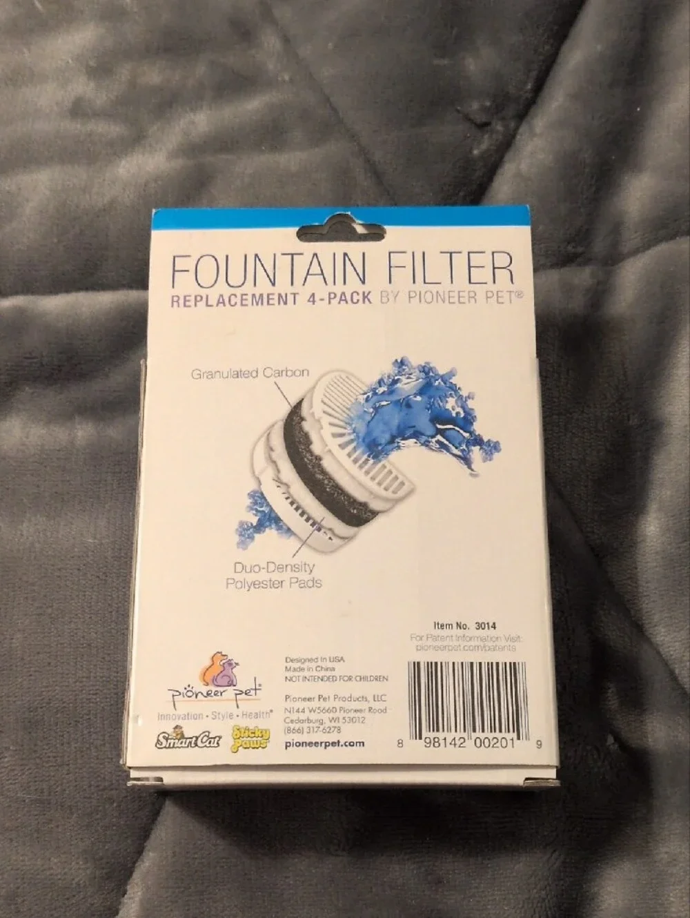PIONEER Fountain Filter Replacement *3*-Pack in White and Blue